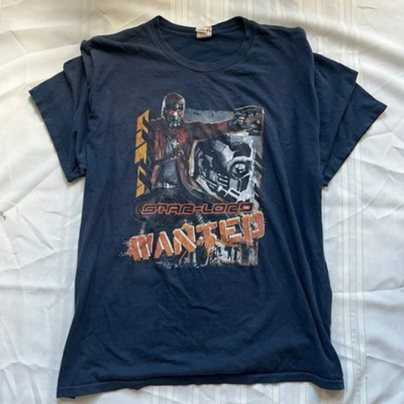 Marvel Guardians Of The Galaxy Shirt Adult 2XL Black Star Lord Wanted Graphic - Picture 1 of 6